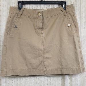 J. Crew Classic Twill Chino Khaki Skirt Size 10